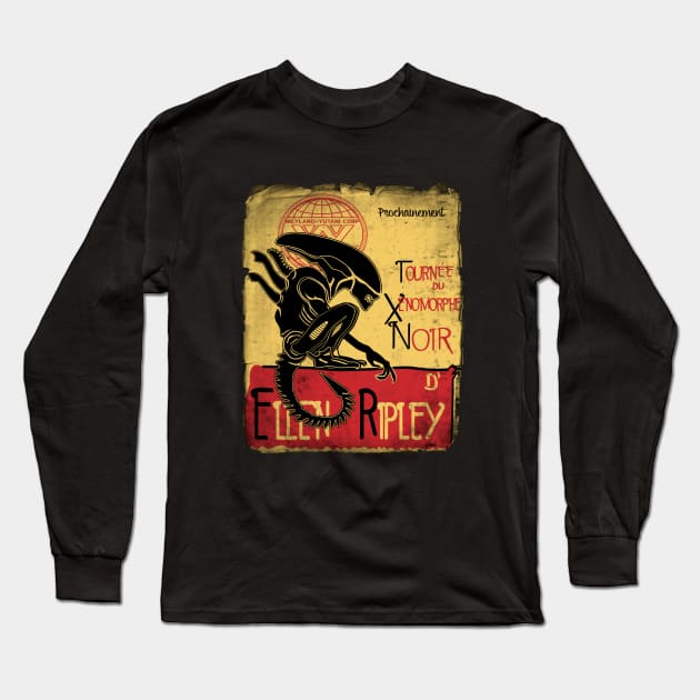 Tournee du xenomorphe noir Long Sleeve T-Shirt by LegendaryPhoenix